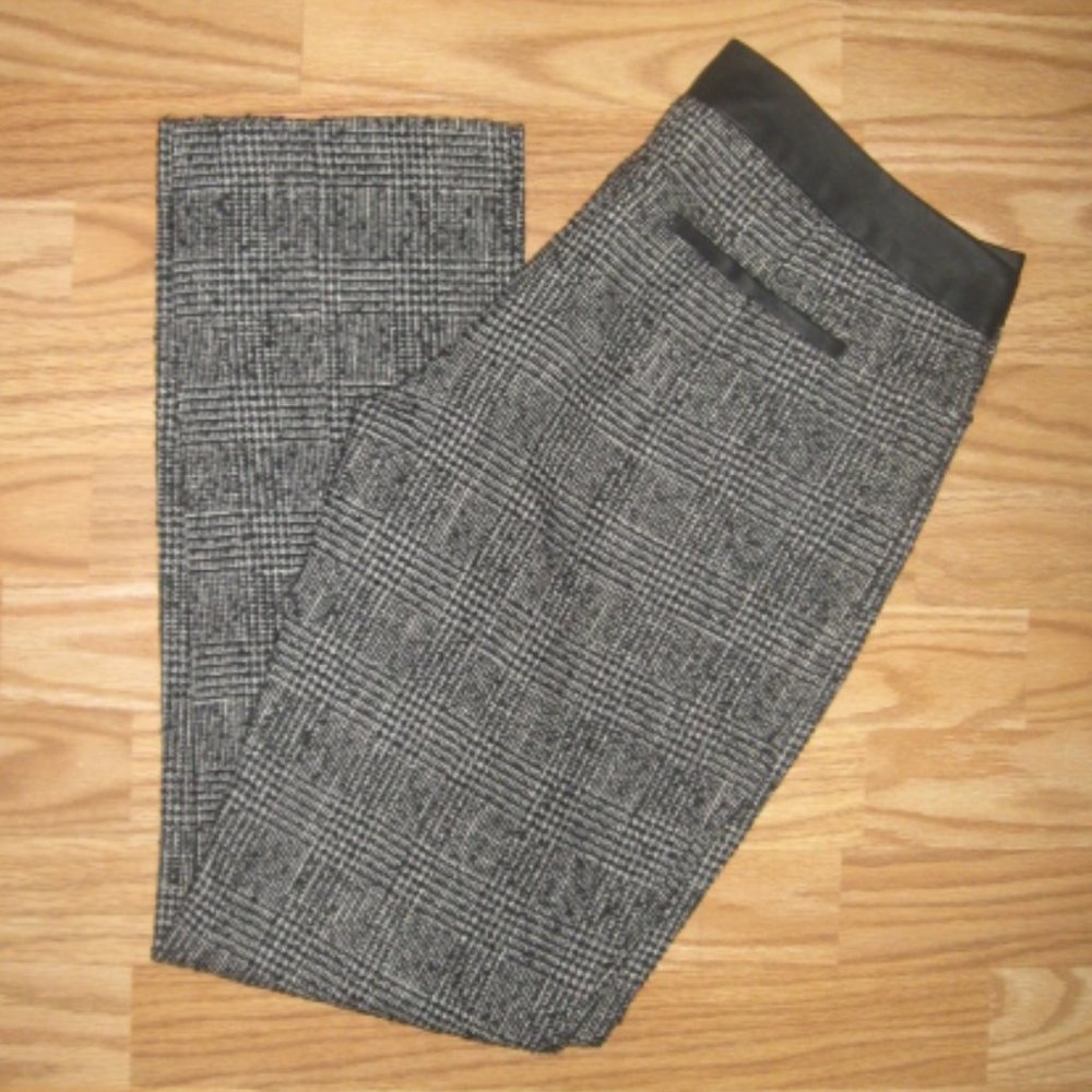 Express Columnist Black/White Straight Leg Pants